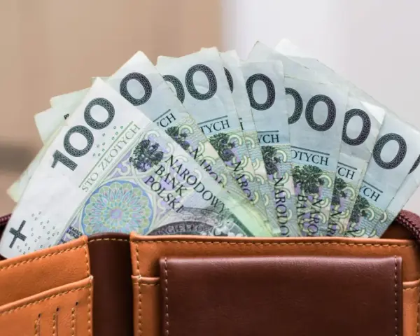 Portfel z banknotami 100 zł. Czy urlop wychowawczy jest płatny? To pytanie nurtuje wielu rodziców, a pieniądze w portfelu mogą pomóc w podjęciu decyzji.