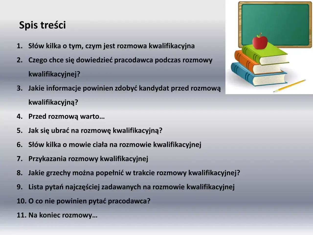 Spis treści: jak przygotować się do rozmowy kwalifikacyjnej, czego oczekuje pracodawca i jak zrobić dobre wrażenie.